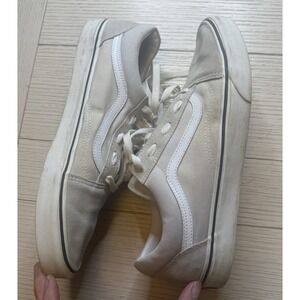 Vans Old Skool Sz US 10.5 Men's Skateboard Shoes suede Beige & White. Lace Up